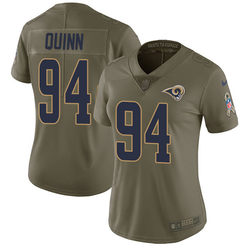 Nike Rams #94 Robert Quinn Olive Women's Stitched NFL Limited Salute to Service Jersey